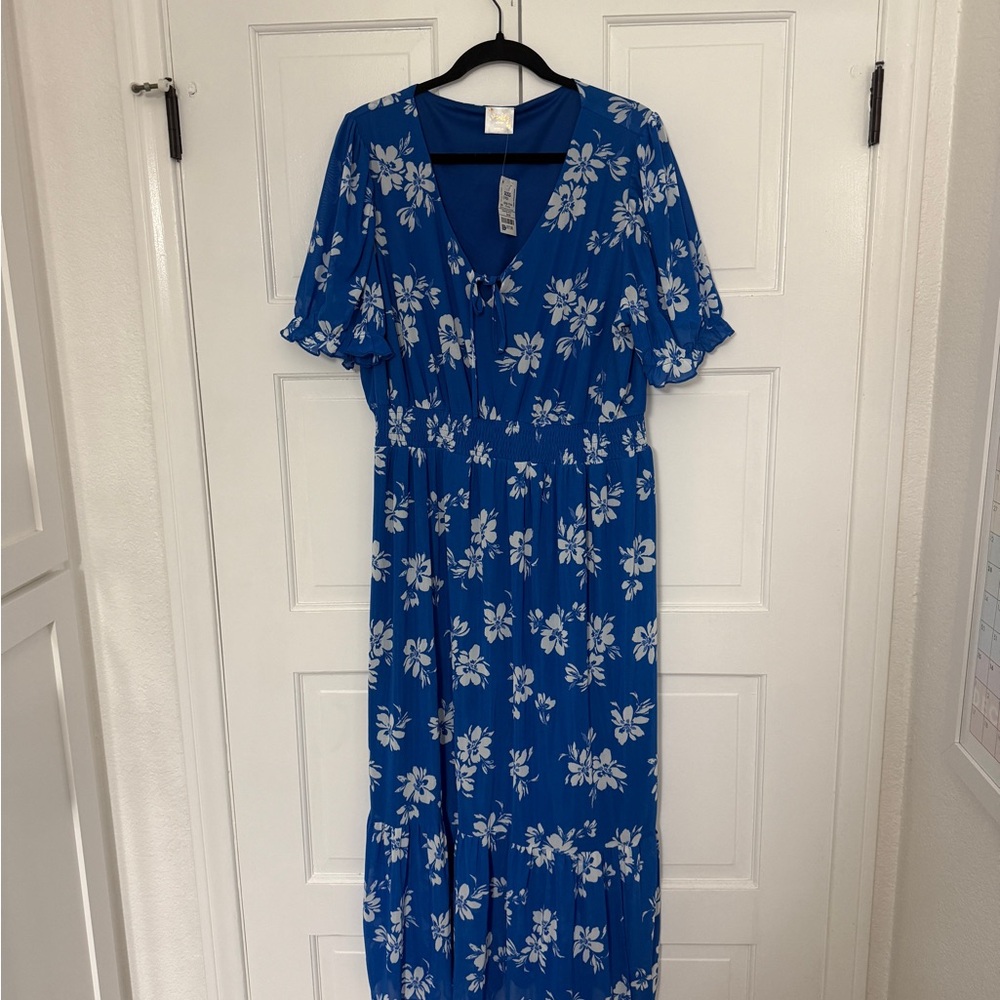 Floral Blue Maxi Dress